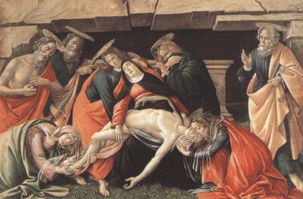 Sandro Botticelli Lament for Christ Dead,with St Jerome,St Paul and St Peter oil painting picture